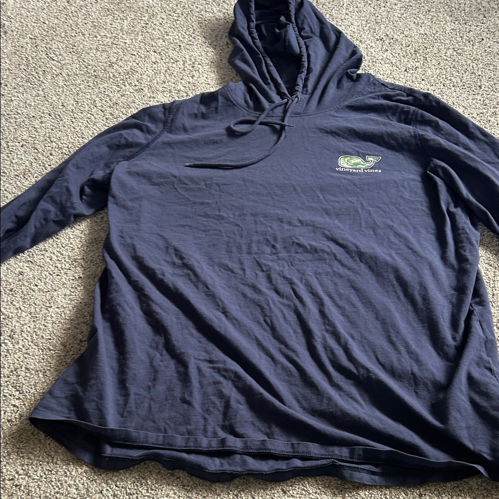 Vineyard Vines Dark Blue Hoodie with Green Logo - Picture 2 of 5